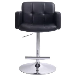 * Stout Adjustable Faux Leather Barstool, Black Fashion