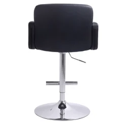 * Stout Adjustable Faux Leather Barstool, Black Fashion