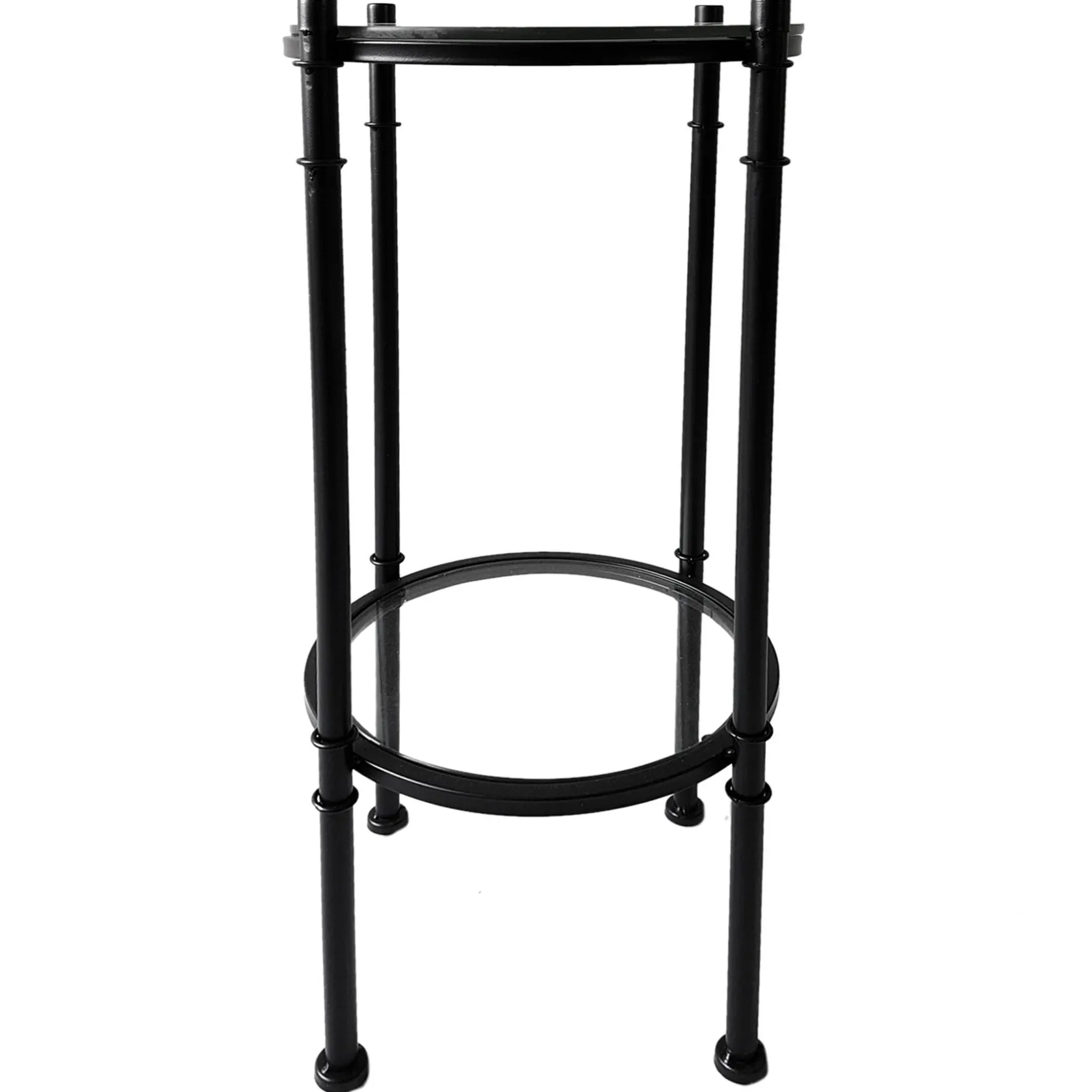 * Tempered Glass Top With Black Metal Frame 2 Tier Plant Stand Promotion