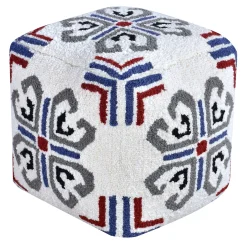 * Tile Tufted Pouf Blue Outlet