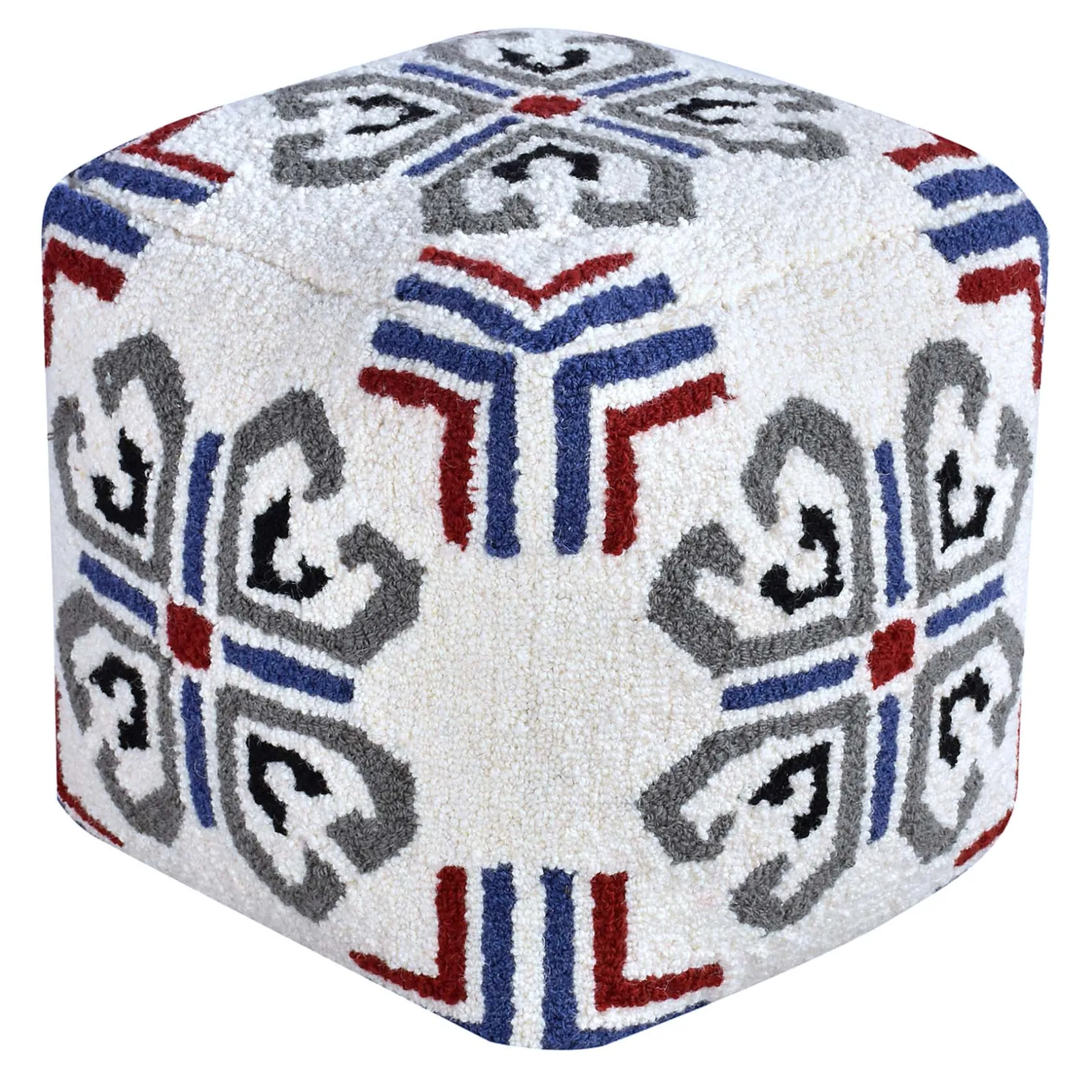 * Tile Tufted Pouf Blue Outlet