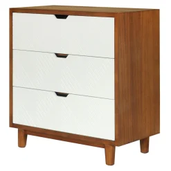 * Two-Tone 3-Drawer Wooden Cabinet Featured