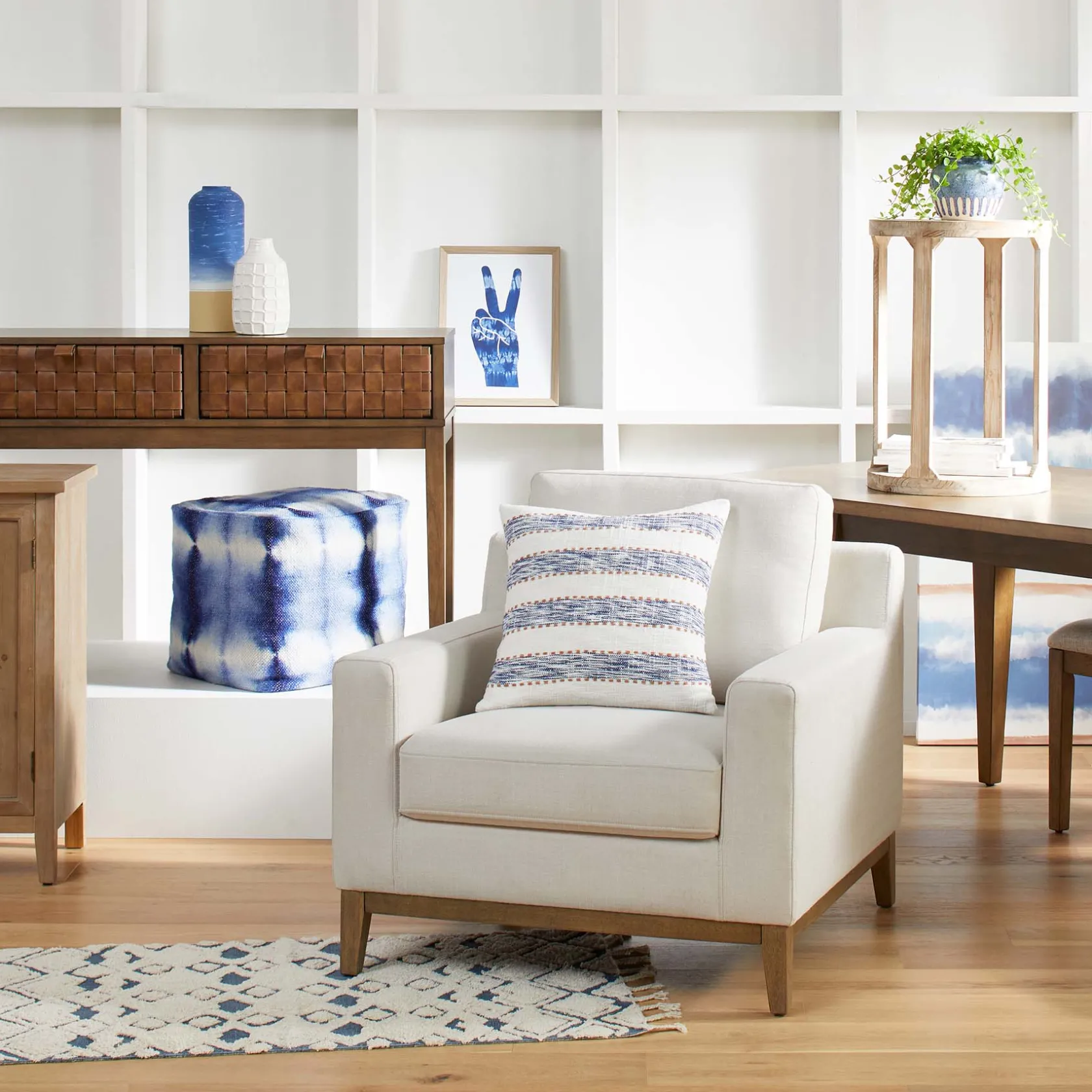 * Ty Pennington Knox Upholstered Wooden Accent Chair Discount