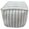 * Ty Pennington Lex Blue Striped Square Pouf, 16 Less Expensive