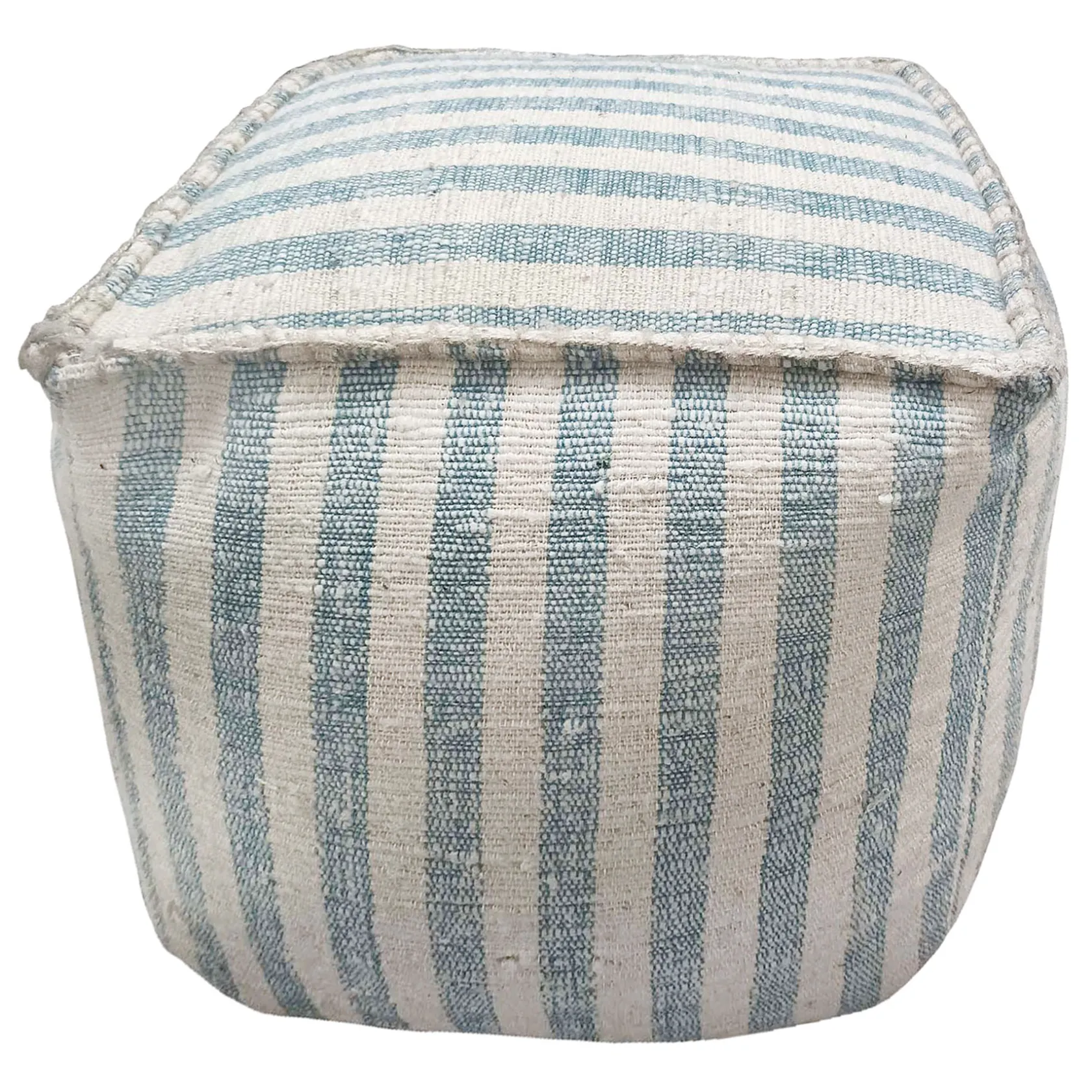 * Ty Pennington Lex Blue Striped Square Pouf, 16 Less Expensive