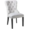 * Velvet Grey Tufted Ring Back Dining Chair Discount Online