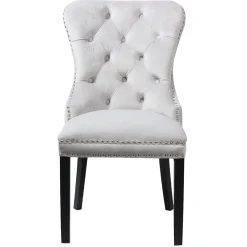 * Velvet Grey Tufted Ring Back Dining Chair Discount Online