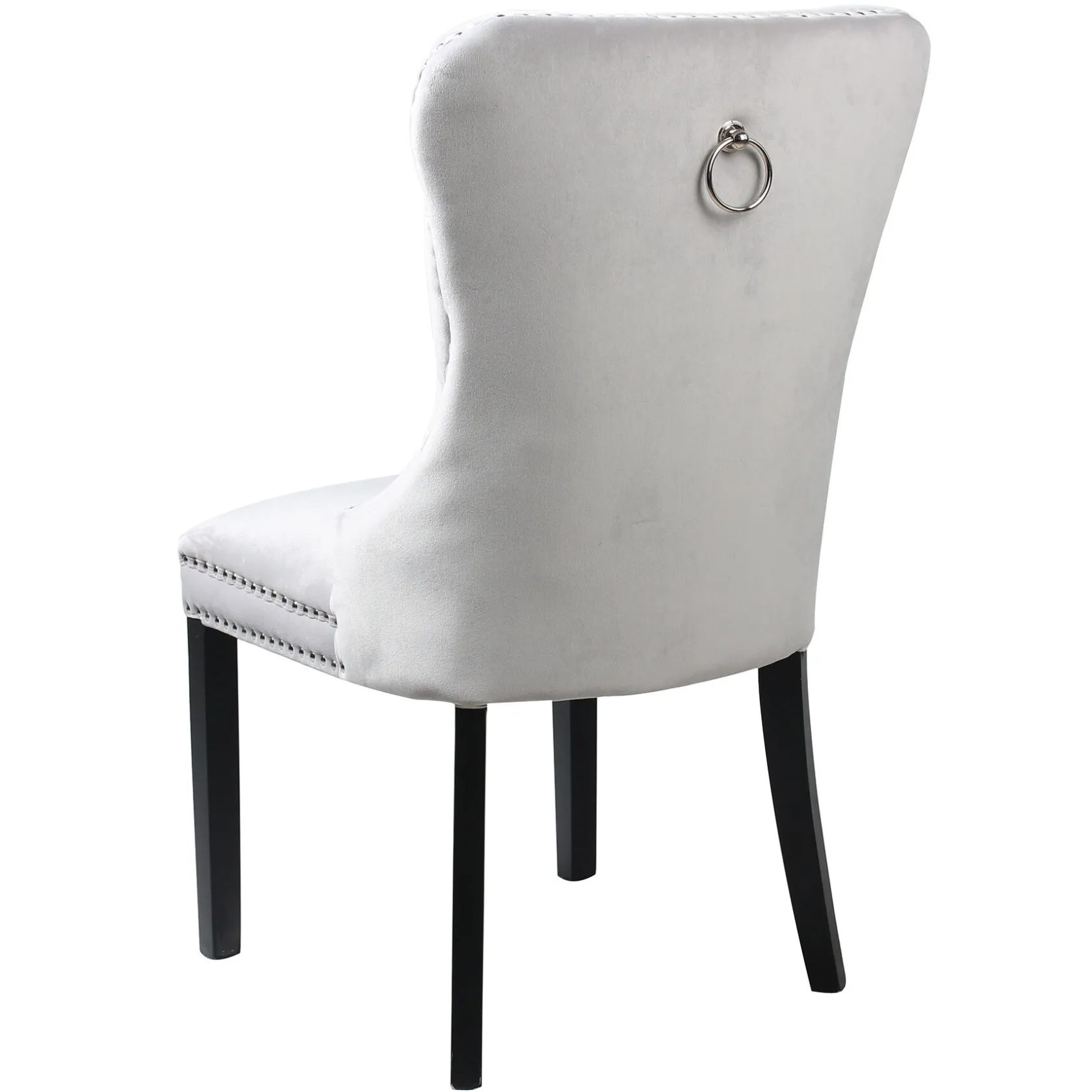 * Velvet Grey Tufted Ring Back Dining Chair Discount Online