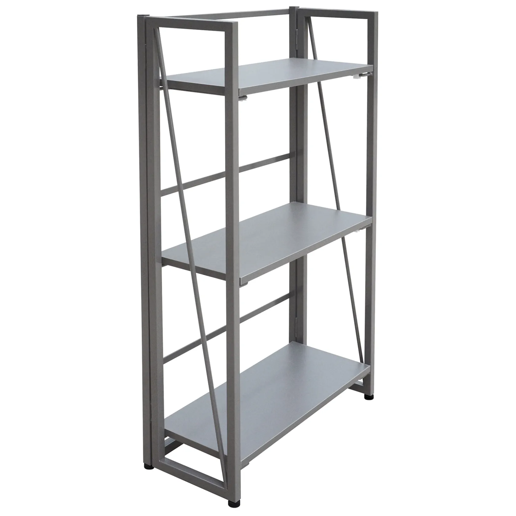 * Vienna 3-Tier Grey Folding Bookshelf Exquisite Gifts