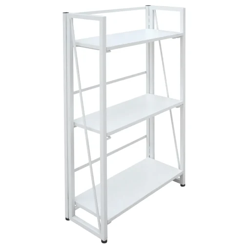 * Vienna 3-Tier White Folding Bookshelf Outlet