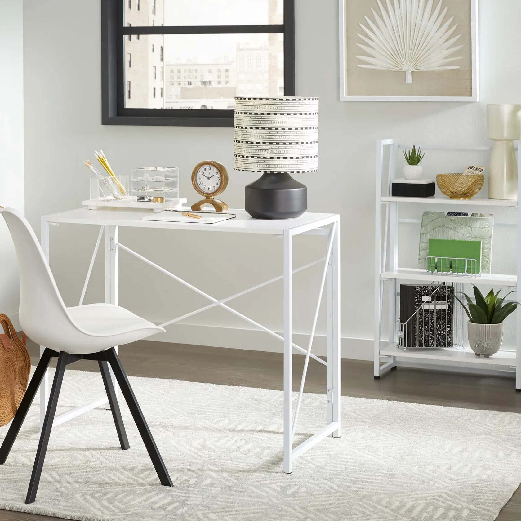 * Vienna 3-Tier White Folding Bookshelf Outlet