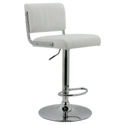 * Warren White Faux Leather Adjustable Barstool Less Expensive