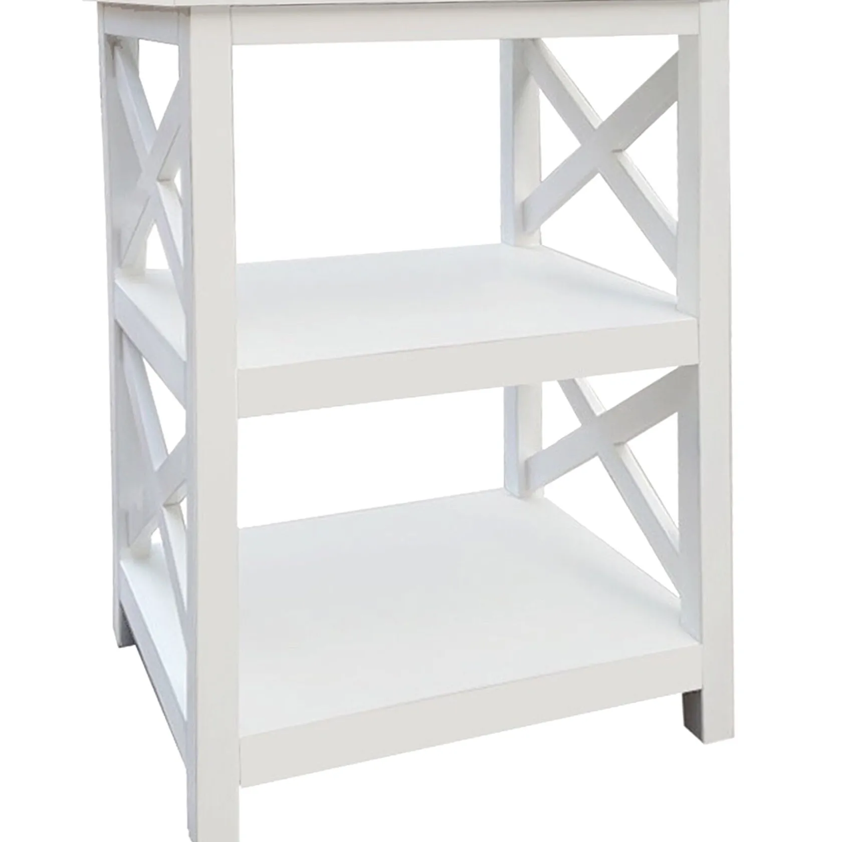 * White 2-Tier Xavier Accent Table, 26 Opening Sales