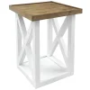 * White Wooden X-Side Accent Table Cheaper