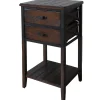 * Wood And Metal X-Side Table Less Expensive