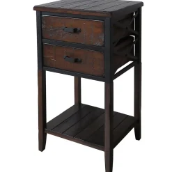 * Wood And Metal X-Side Table Less Expensive