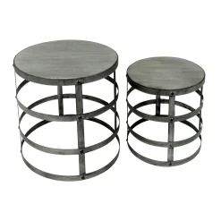 * Wood Top Plant Stand With Metal Base, Small Clearance