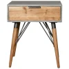 * Wood/Metal 1-Drawer Table Exquisite Gifts