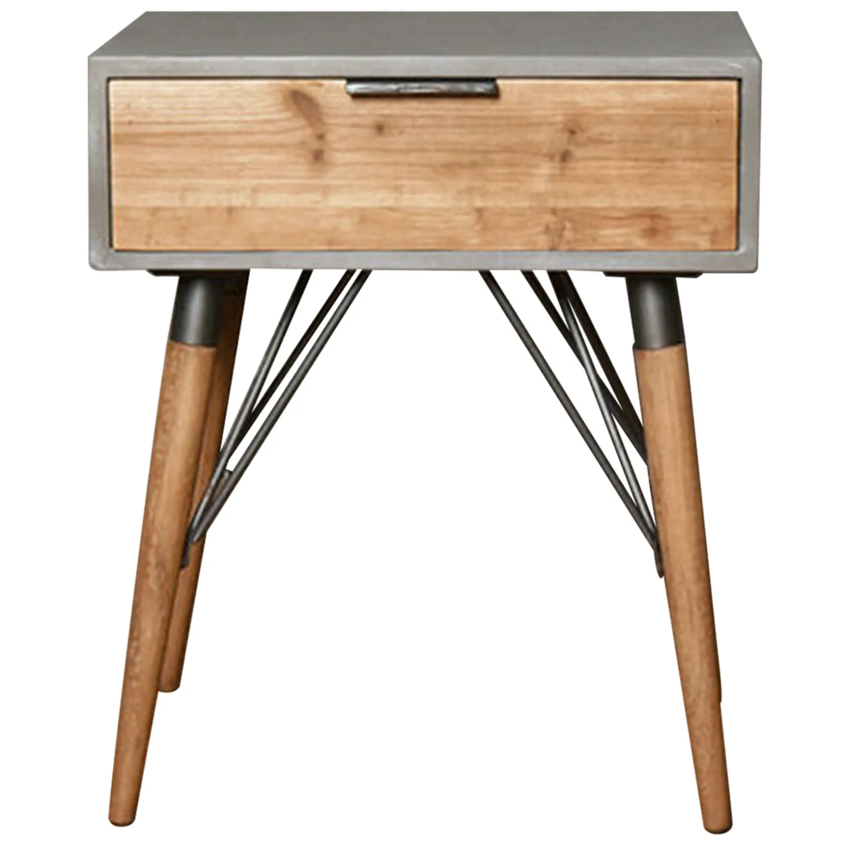 * Wood/Metal 1-Drawer Table Exquisite Gifts